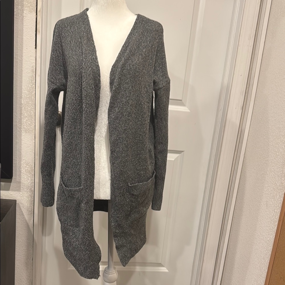 a.n.a Gray Knit Cardigan Sweater